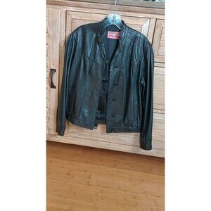 Ms Pioneer Genuine Leather Jacket Vintage Women's Size Small Black
